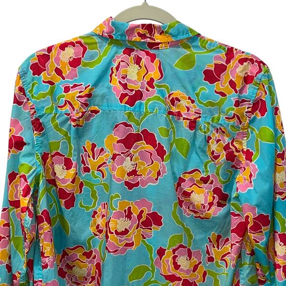 Lilly Pulitzer Floral Blouse - Blue and Pink - Picture 4 of 10